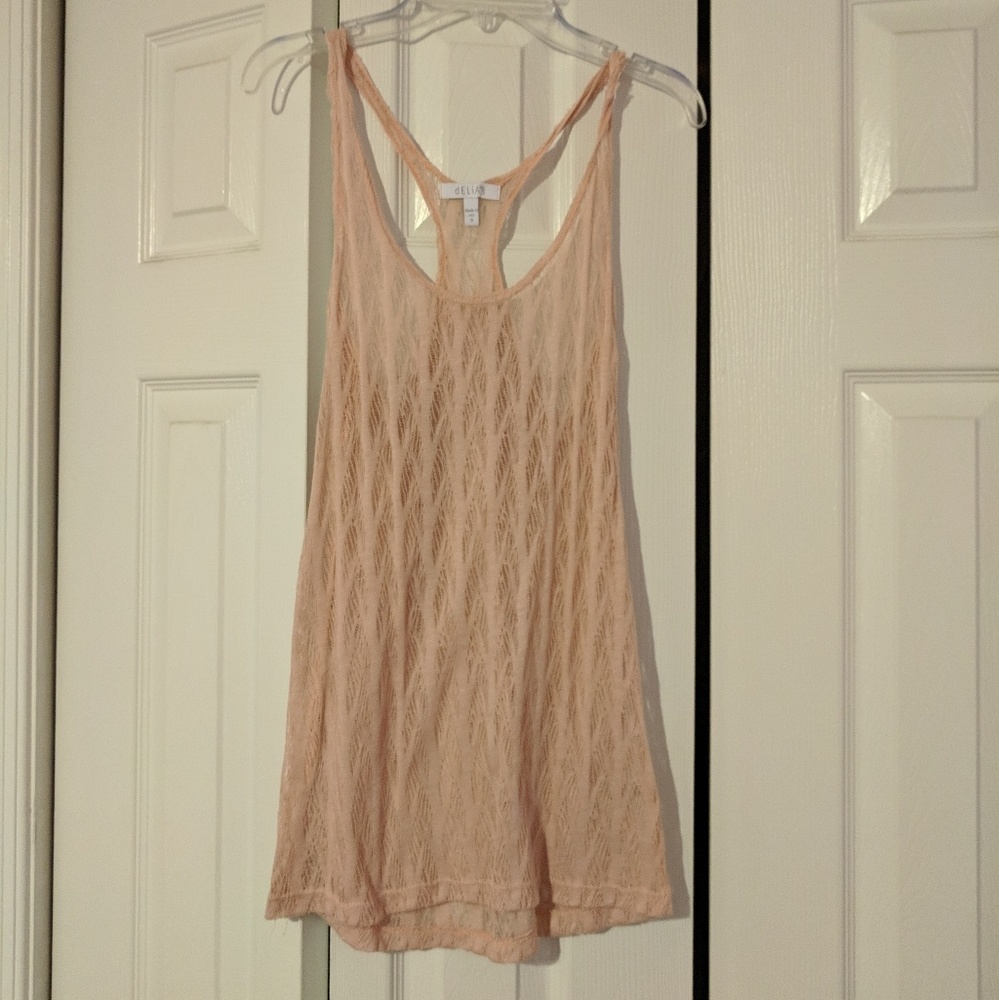 ⭐2 for $6⭐Light pink sheer racerback tank top